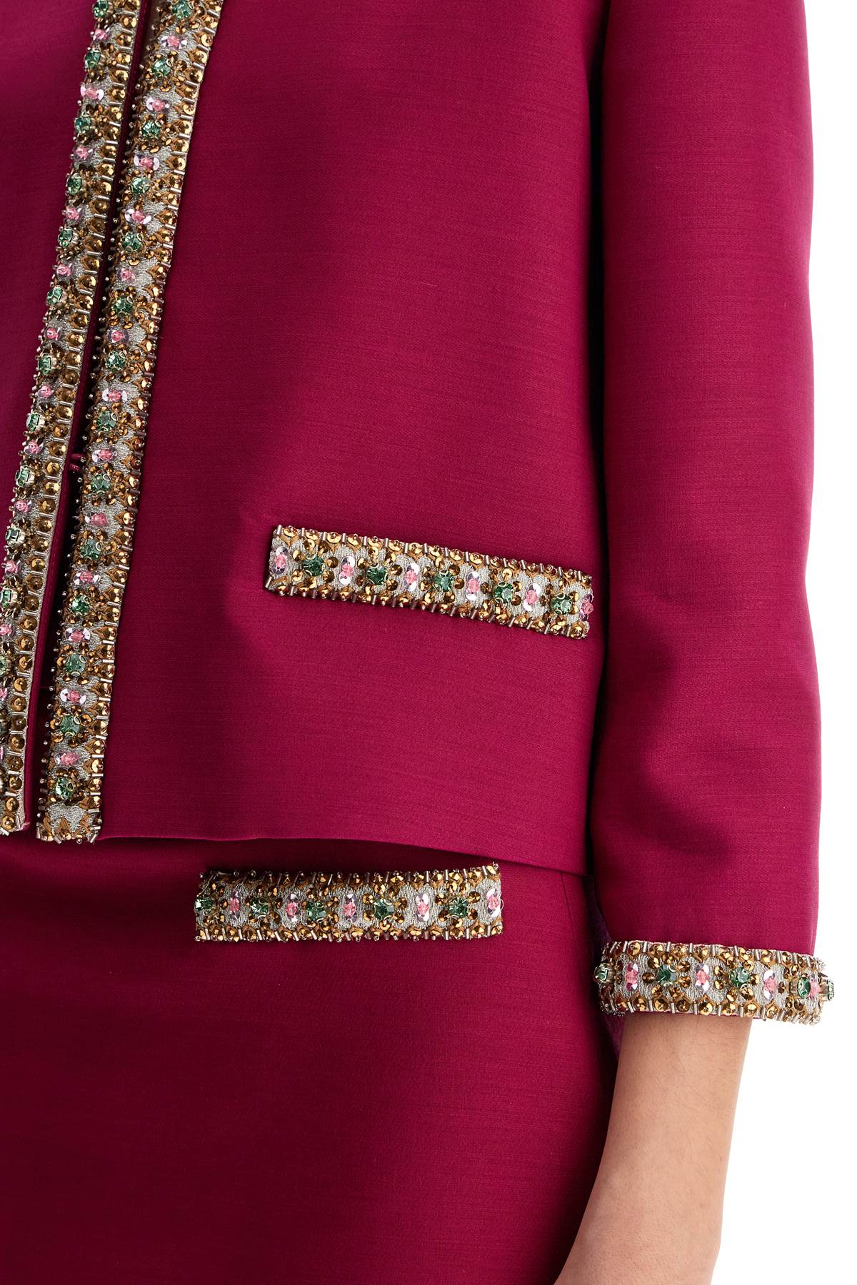 Valentino Garavani Embroidered Jacket In Crepe Couture