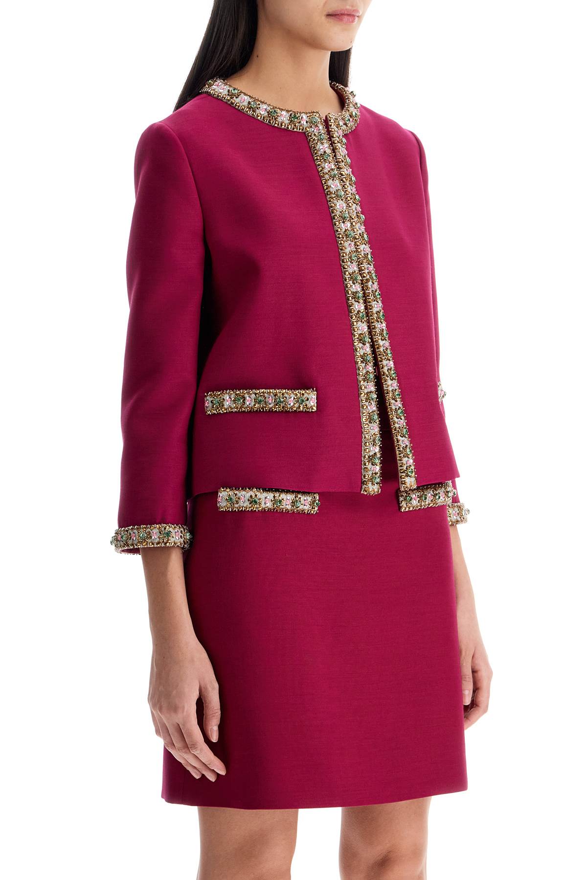 Valentino Garavani Embroidered Jacket In Crepe Couture