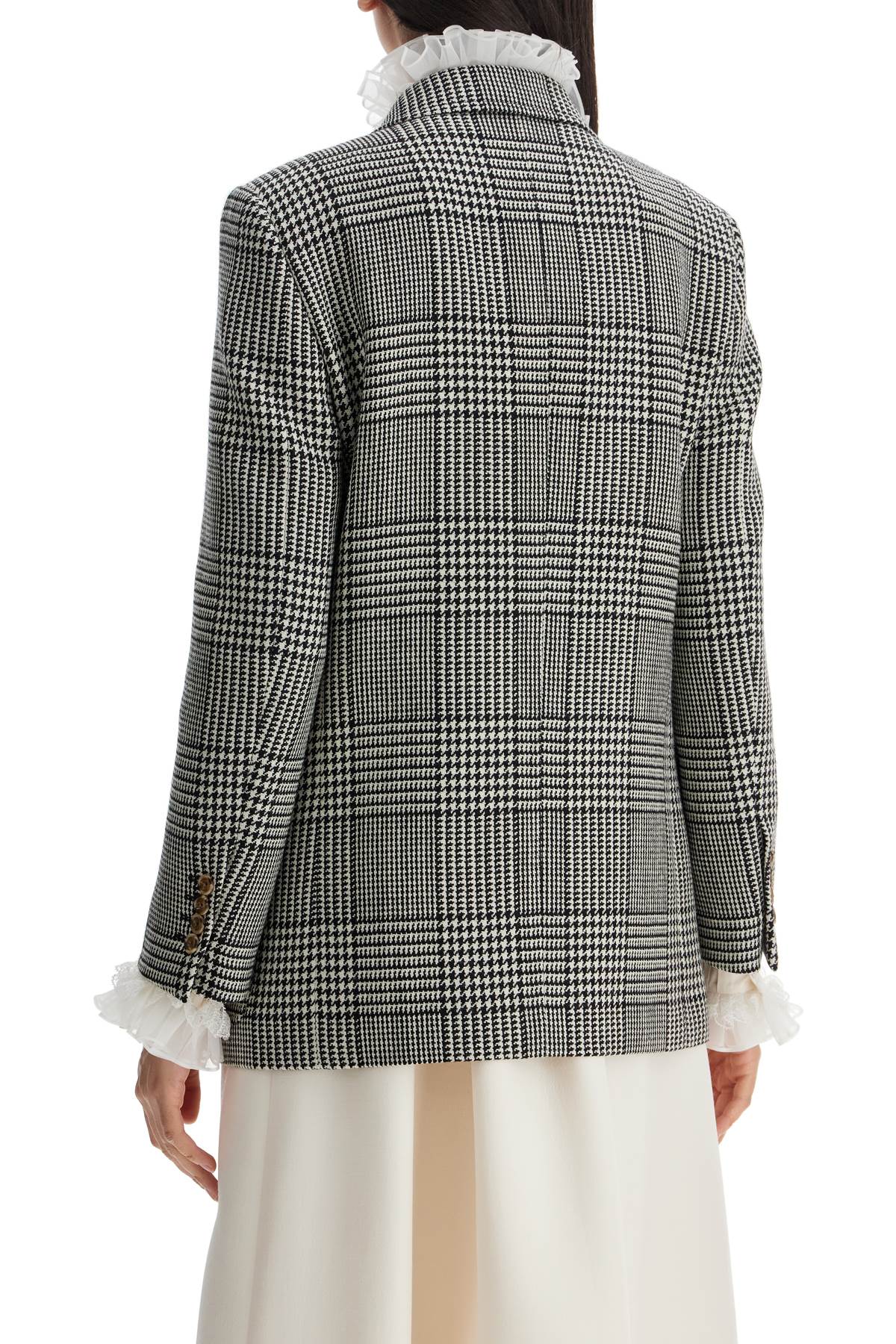 Valentino Garavani Double-Breasted Pied De Poule Wool Bl