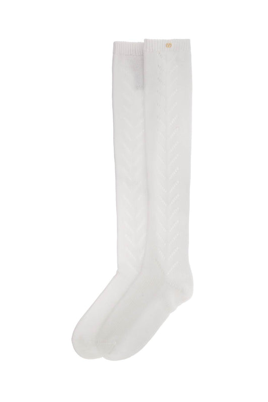 Valentino Garavani Perforated Cotton Socks For