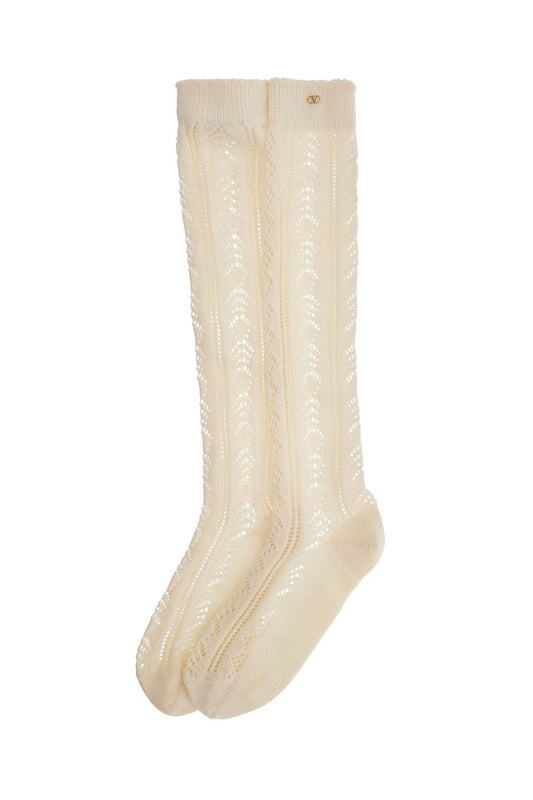 Valentino Garavani Perforated Cotton Socks For