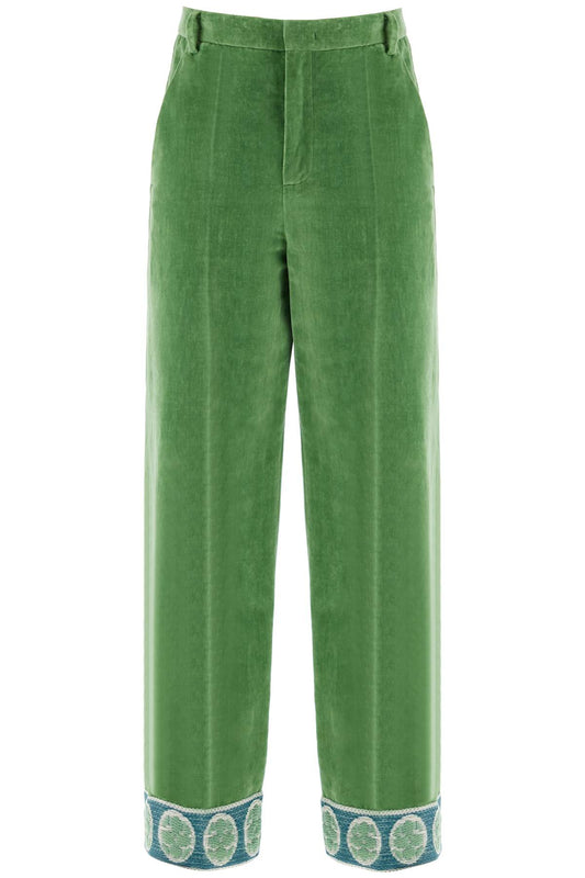 Valentino Garavani Velvet Pants With Jacquard Border