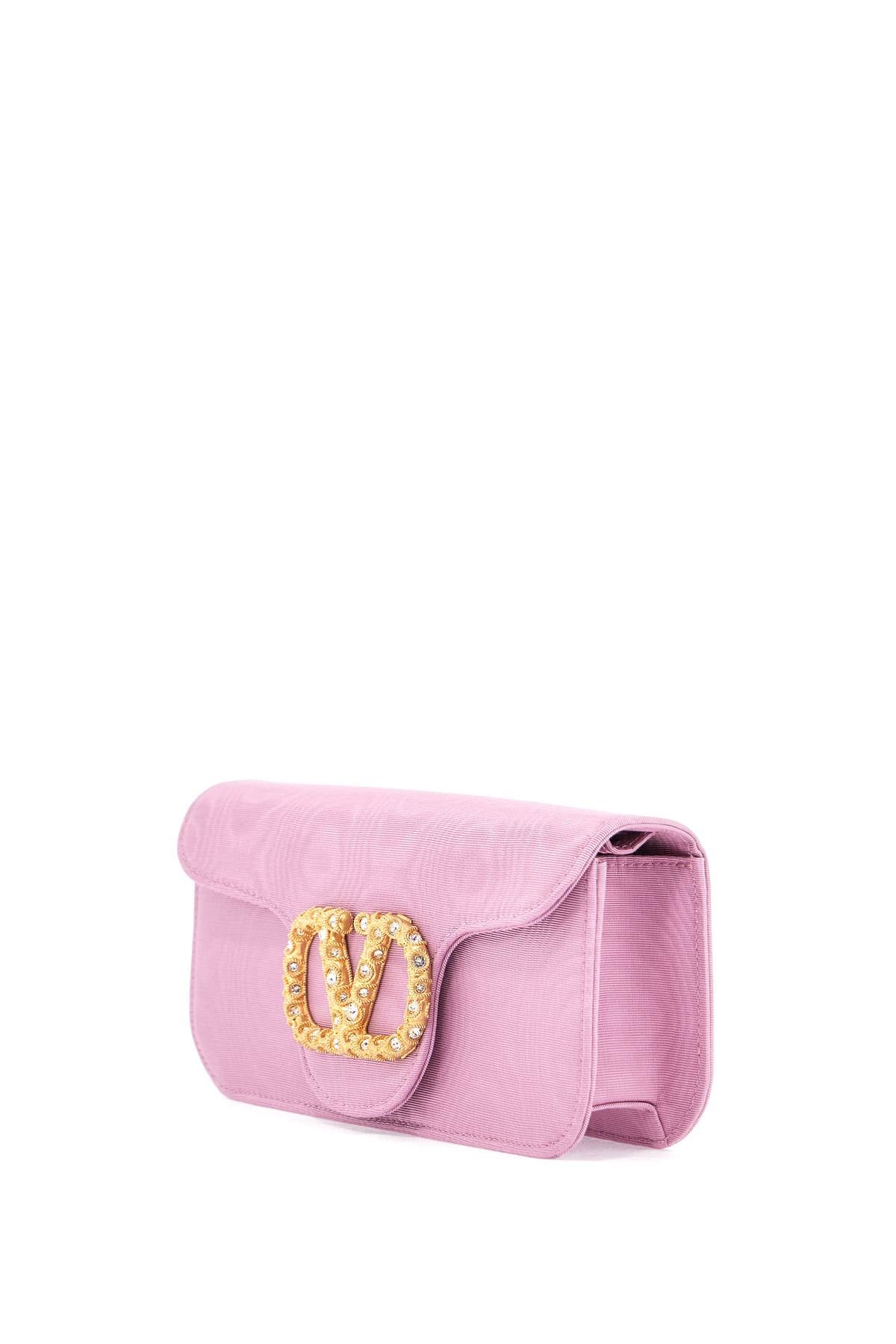 Valentino Garavani Loc Clutch In Moire Fabric