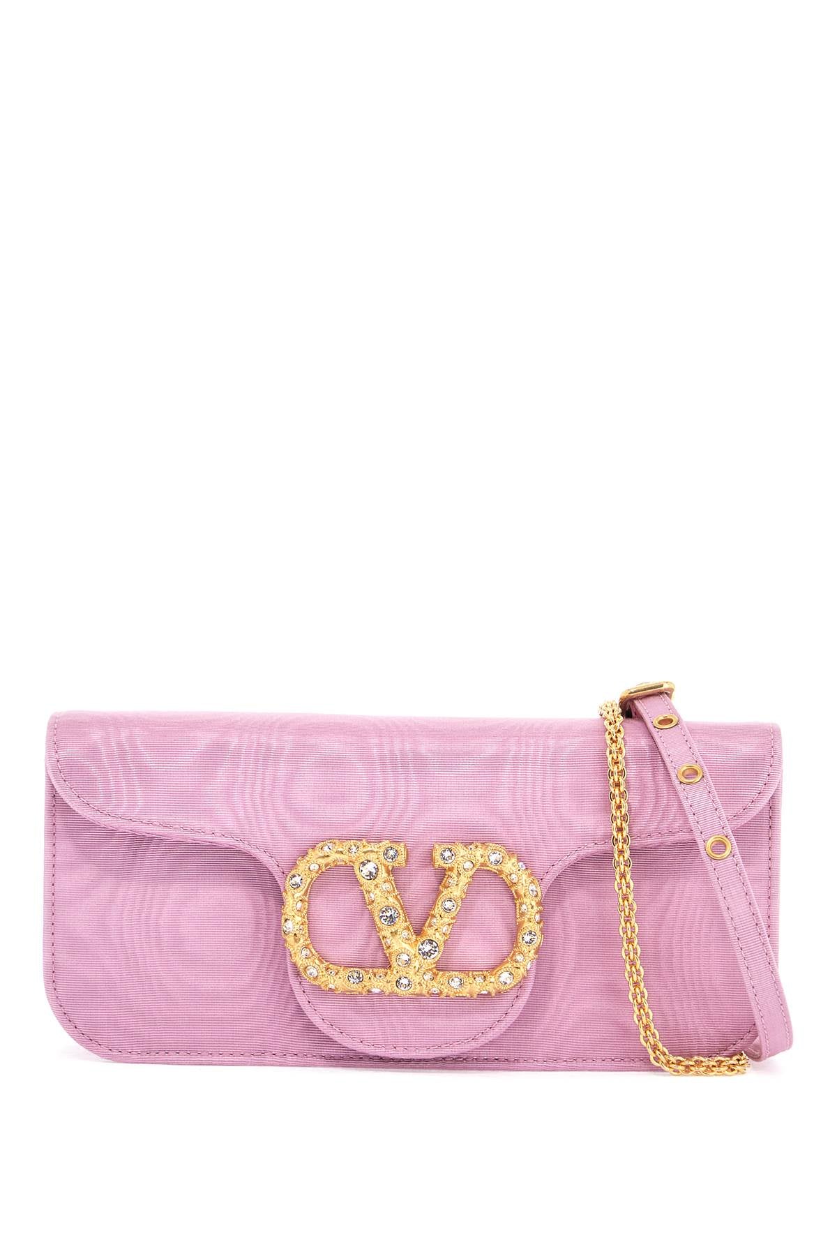 Valentino Garavani Loc Clutch In Moire Fabric