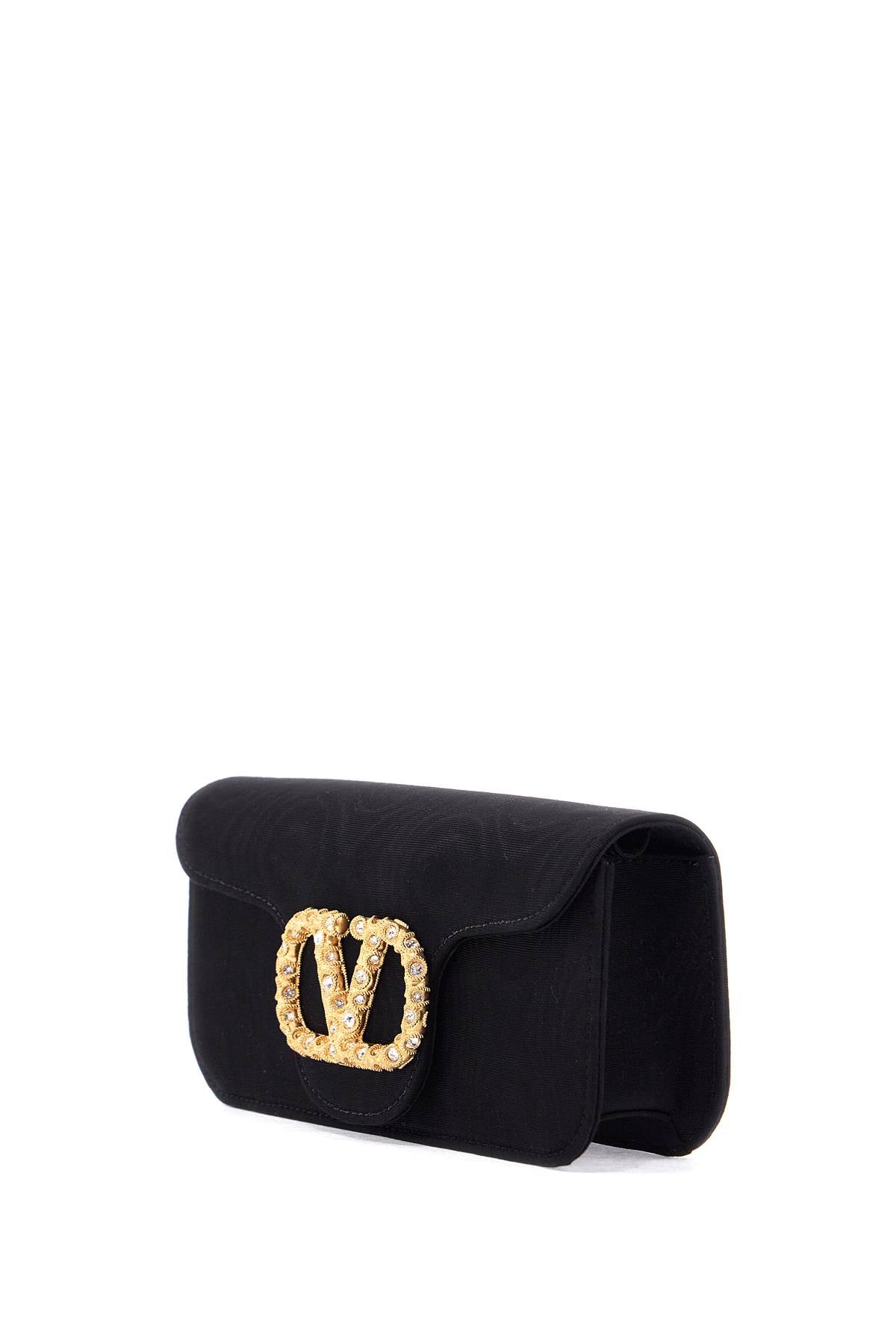 Valentino Garavani Loc Clutch In Moire Fabric