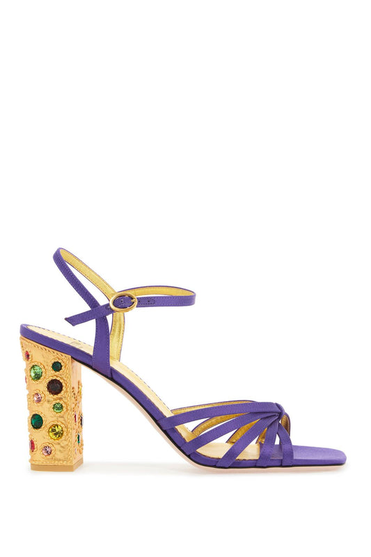 Valentino Garavani Satin Sandals With Crystal Embellishments -