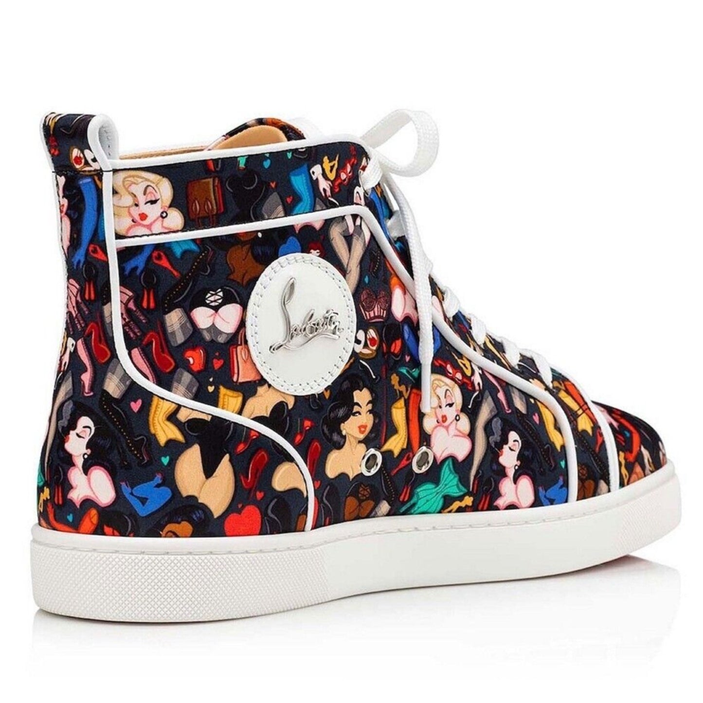 Christian Louboutin Louis Orlato Dr Bored Crepe Satin Hi-Top Sneakers