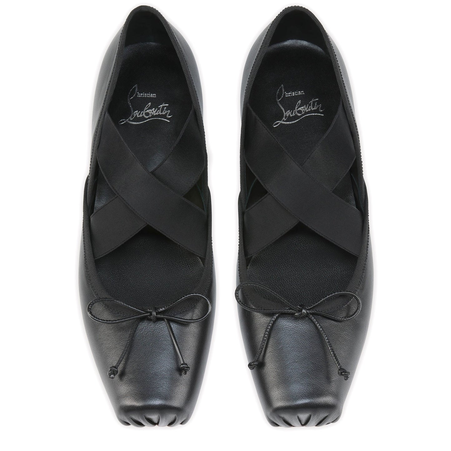 Christian Louboutin  Black Cassiasticina Leather Ballerina Flats