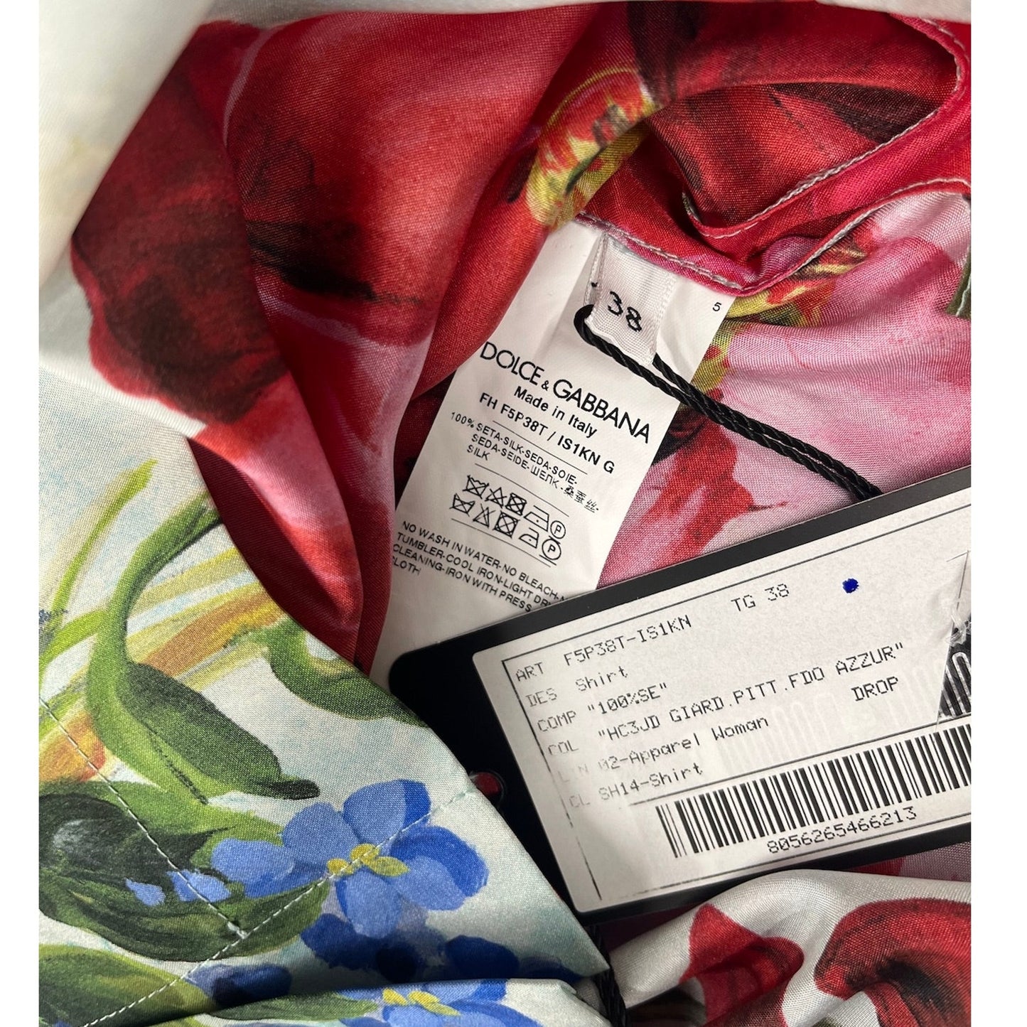 NWT  Dolce & Gabbana Floral Print Blouse Silk Shirt Multicolor IT 42 US M