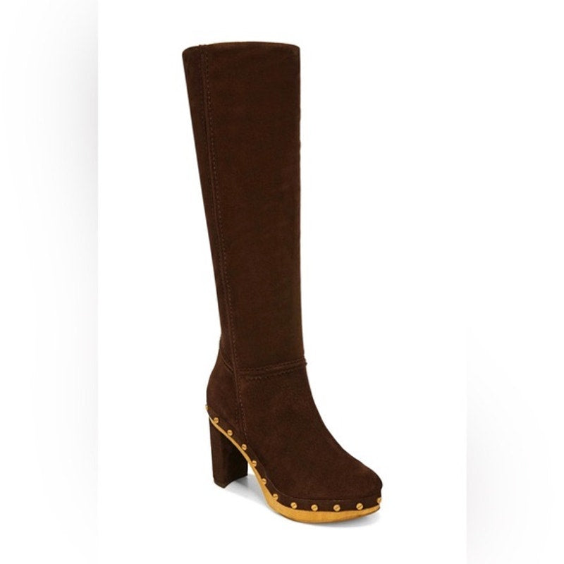 Veronica Beard Glendale Block heel Clog Knee Boots Brown