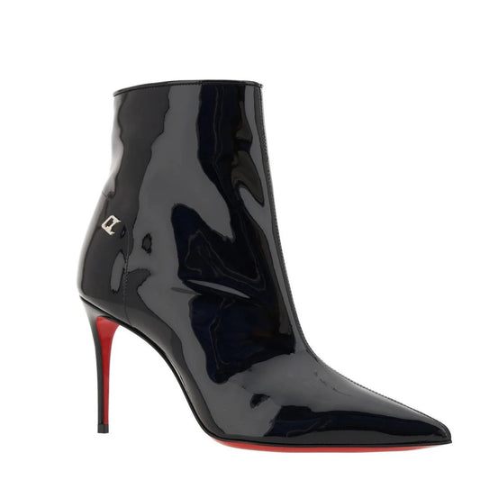 Christian Louboutin Sporty Kate Patent Leather Pointed Toe Boots Black