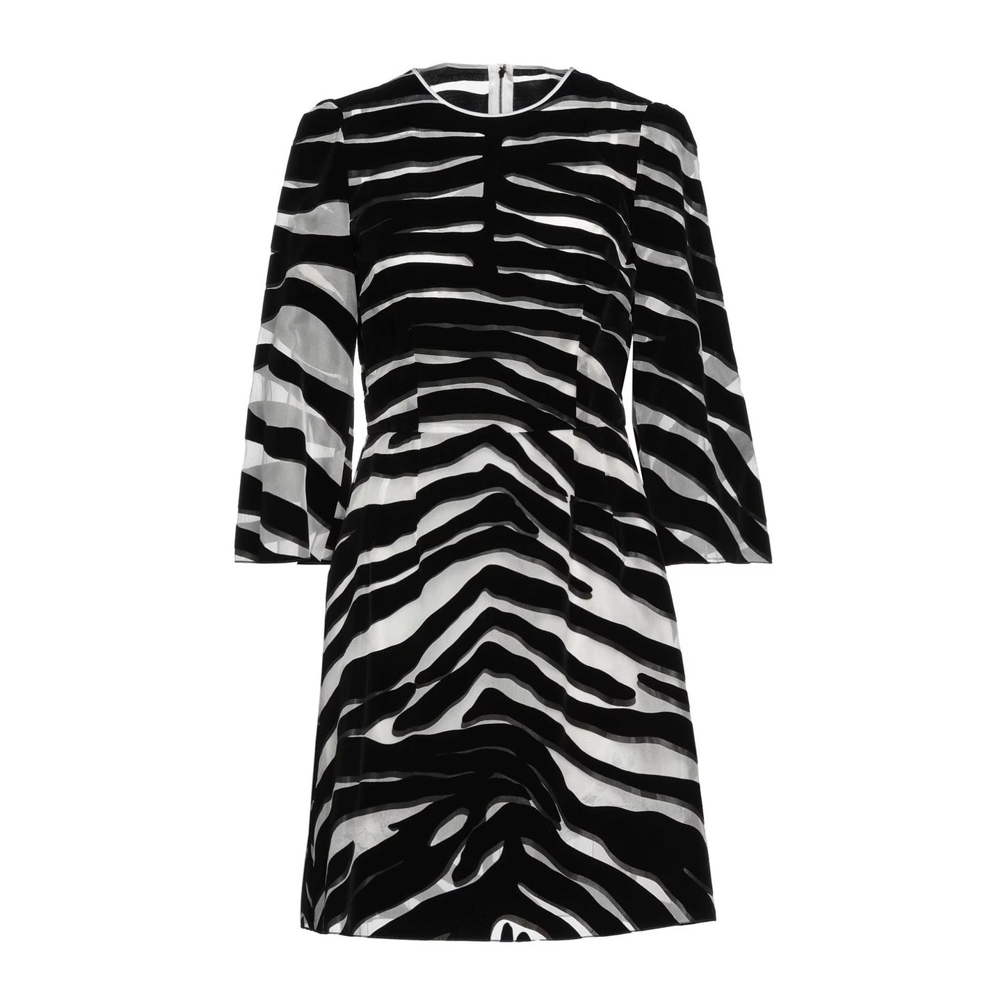 NWT DOLCE & GABBANA Runway Zebra Print Mini Dress Black IT 40 / S