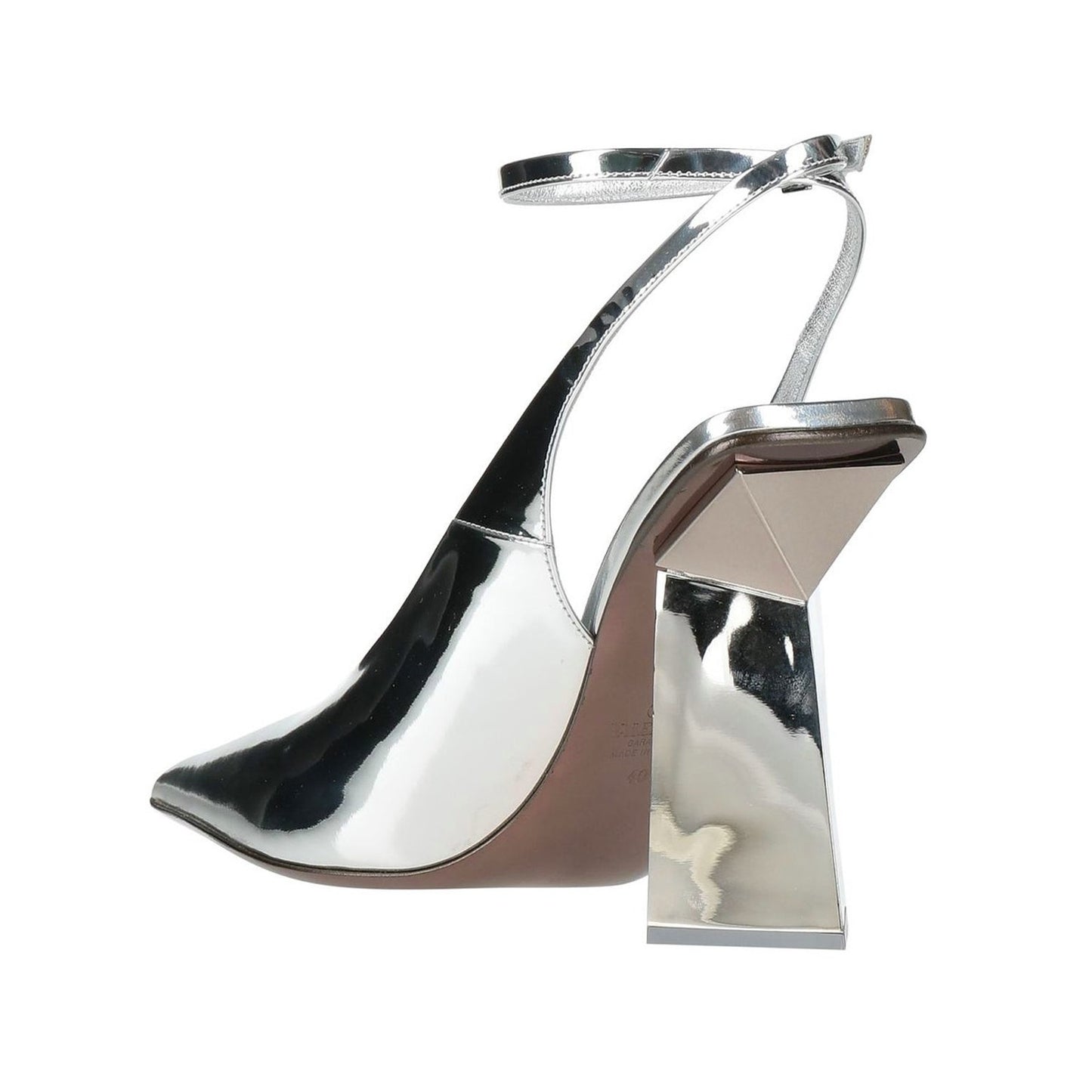 NIB Valentino Garavani Silver One Stud Hyper Heel Pumps Mirror effect 35.5