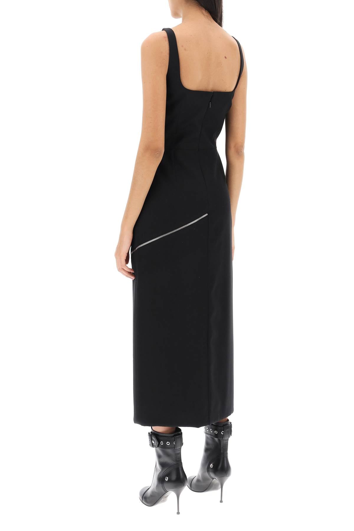 Alexander Mcqueen Midi Sheath Dress With Convertible Panel