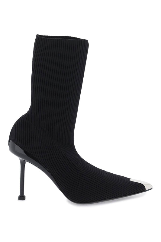 Alexander Mcqueen Knit Slash Ankle Boots