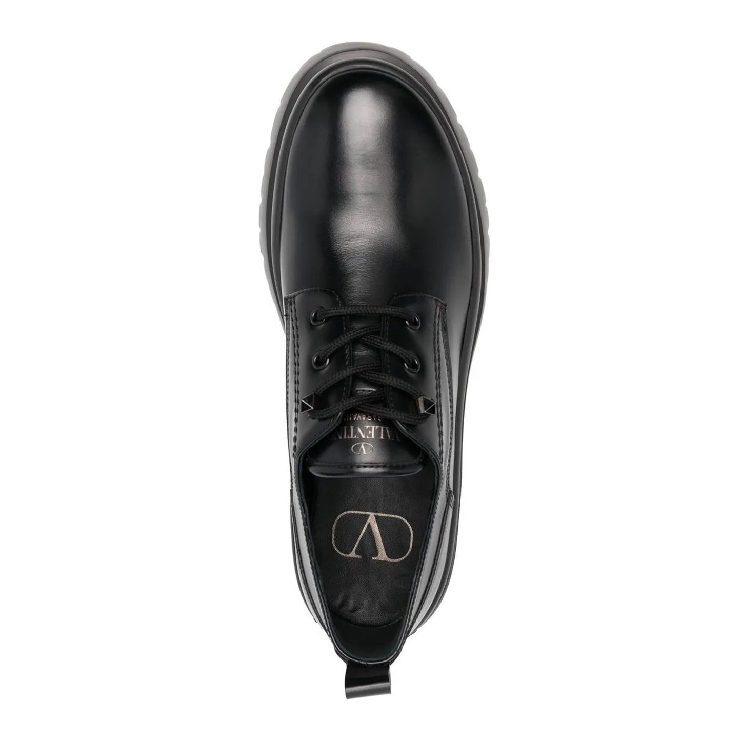 NIB Valentino Garavani Black Roman Stud Calfskin Derby 44.5