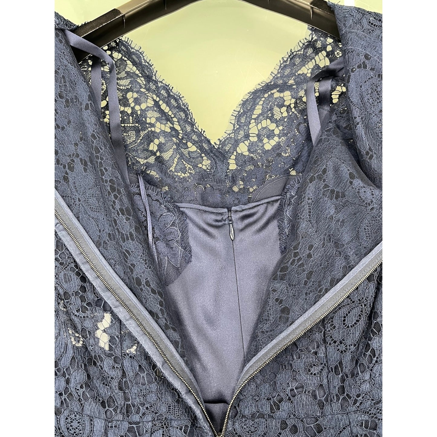 NWT Dolce & Gabbana Navy Corded Lace Short Sleeve Mini Dress 42 M