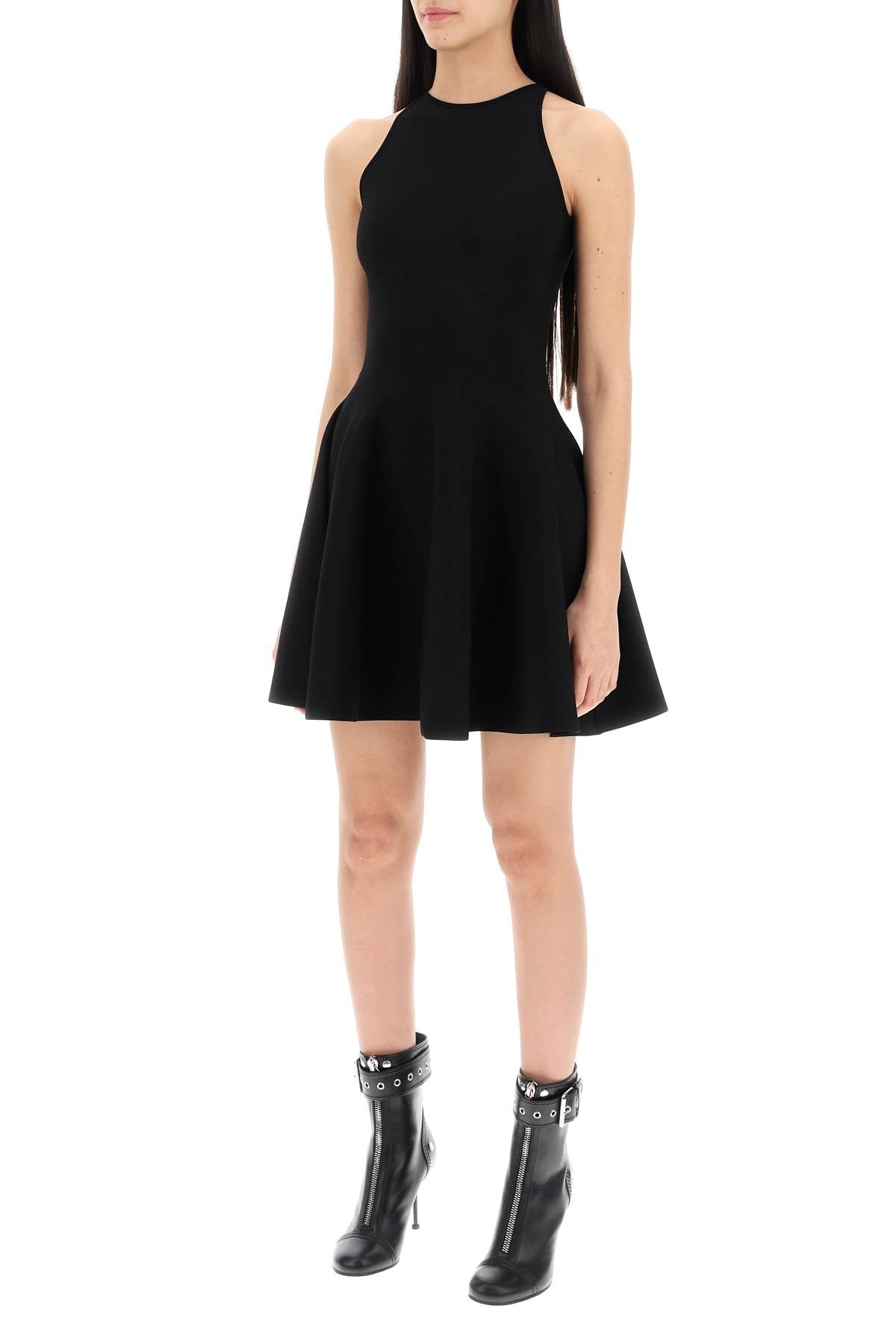 Alexander Mcqueen Mini Knitted Skater Dress