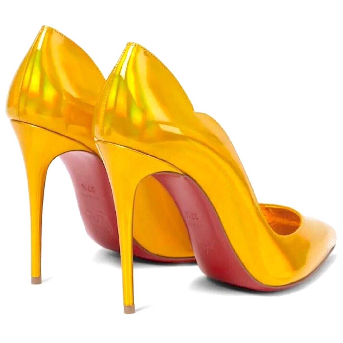 Christian Louboutin Hot Chick 100 patent Leather psychic yellow Pumps 39.5