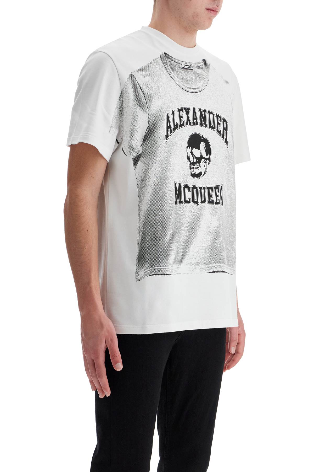 Alexander Mcqueen Printed Compact Cotton T-Shirt