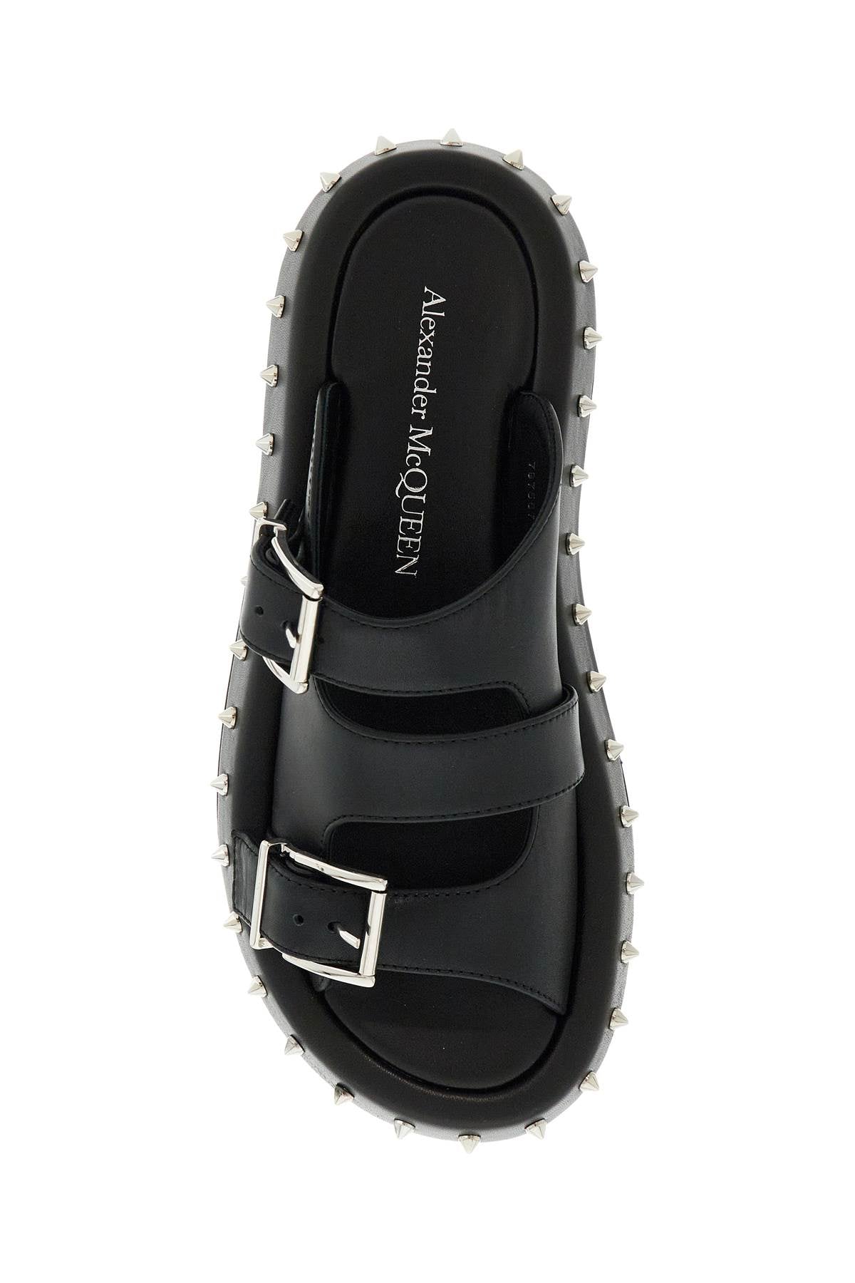 Alexander Mcqueen Leather Punk Slides For Ed