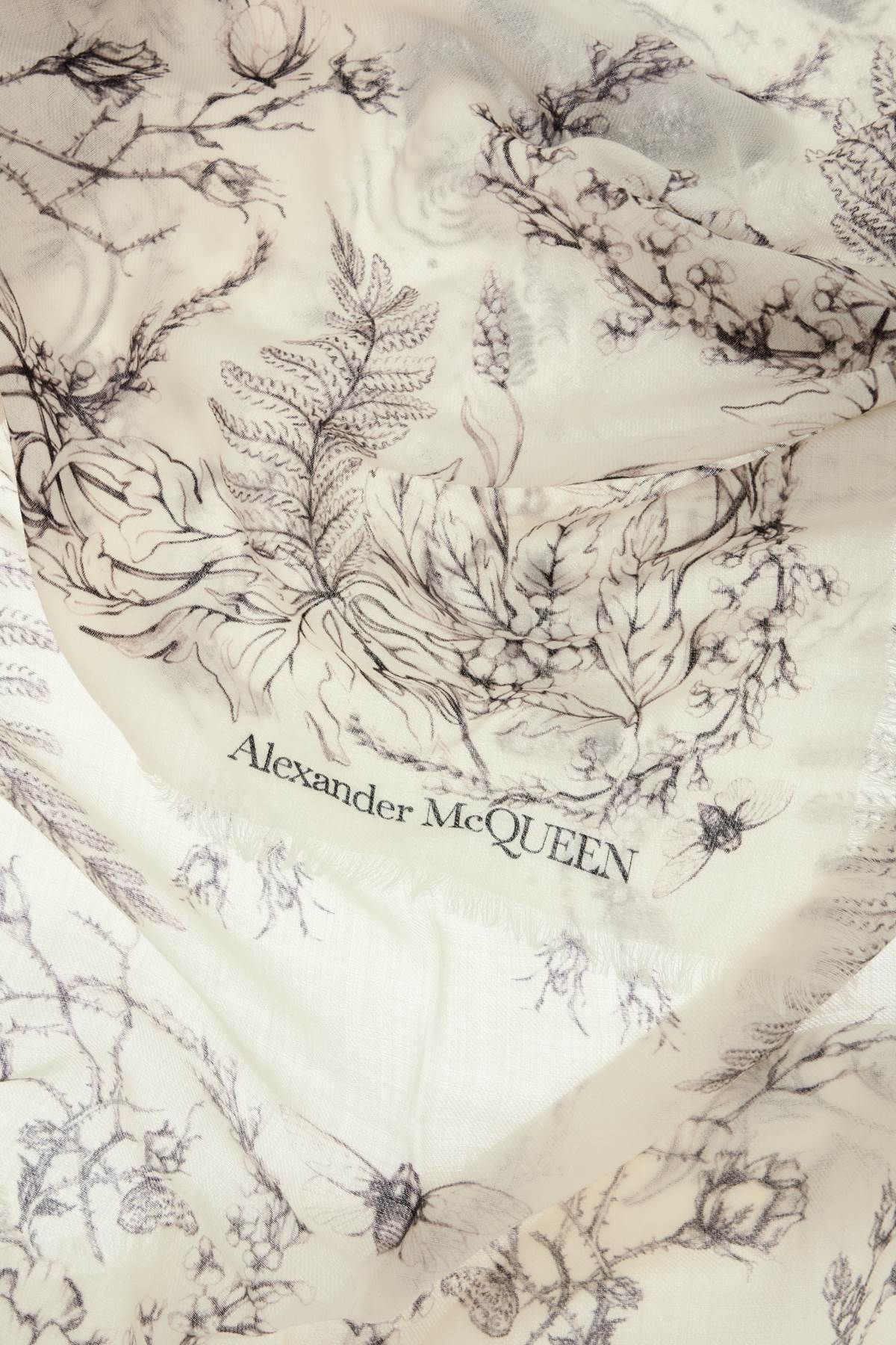 ALEXANDER MCQUEEN Stola In Lana Con Stampa Botanica