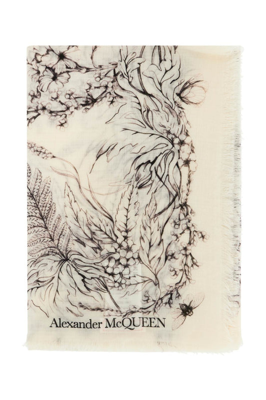 ALEXANDER MCQUEEN Stola In Lana Con Stampa Botanica