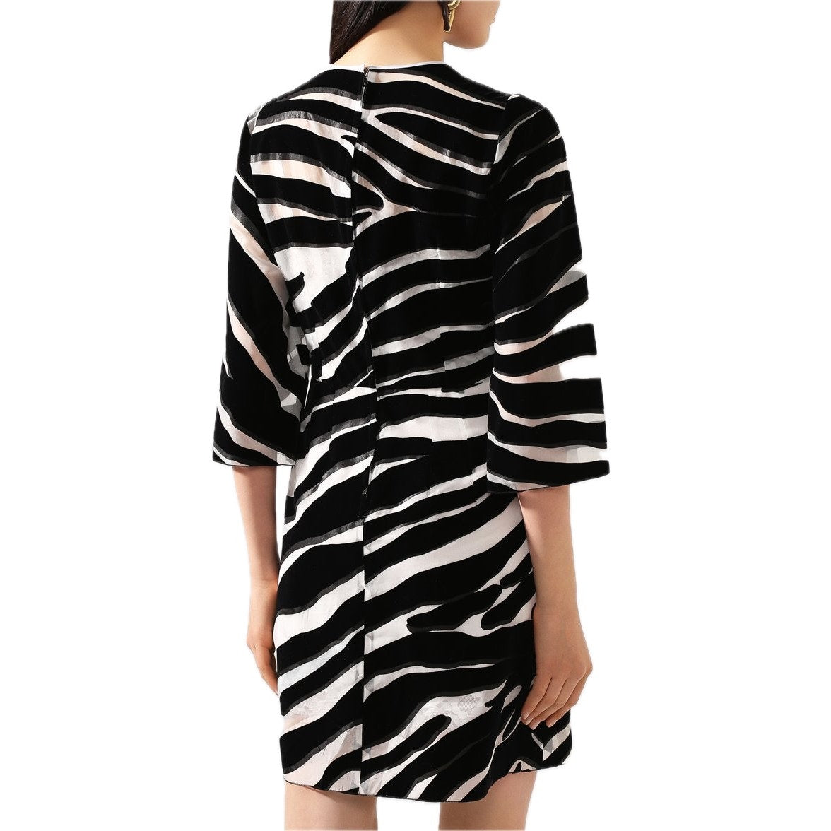 NWT DOLCE & GABBANA Runway Zebra Print Mini Dress Black IT 40 / S