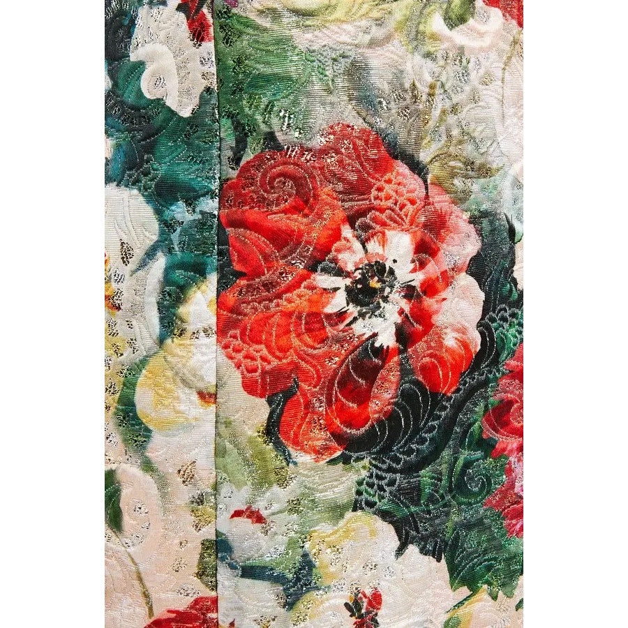 NWT DOLCE & GABBANA Metallic Floral-Print Cotton-Blend Brocade Mini Dress