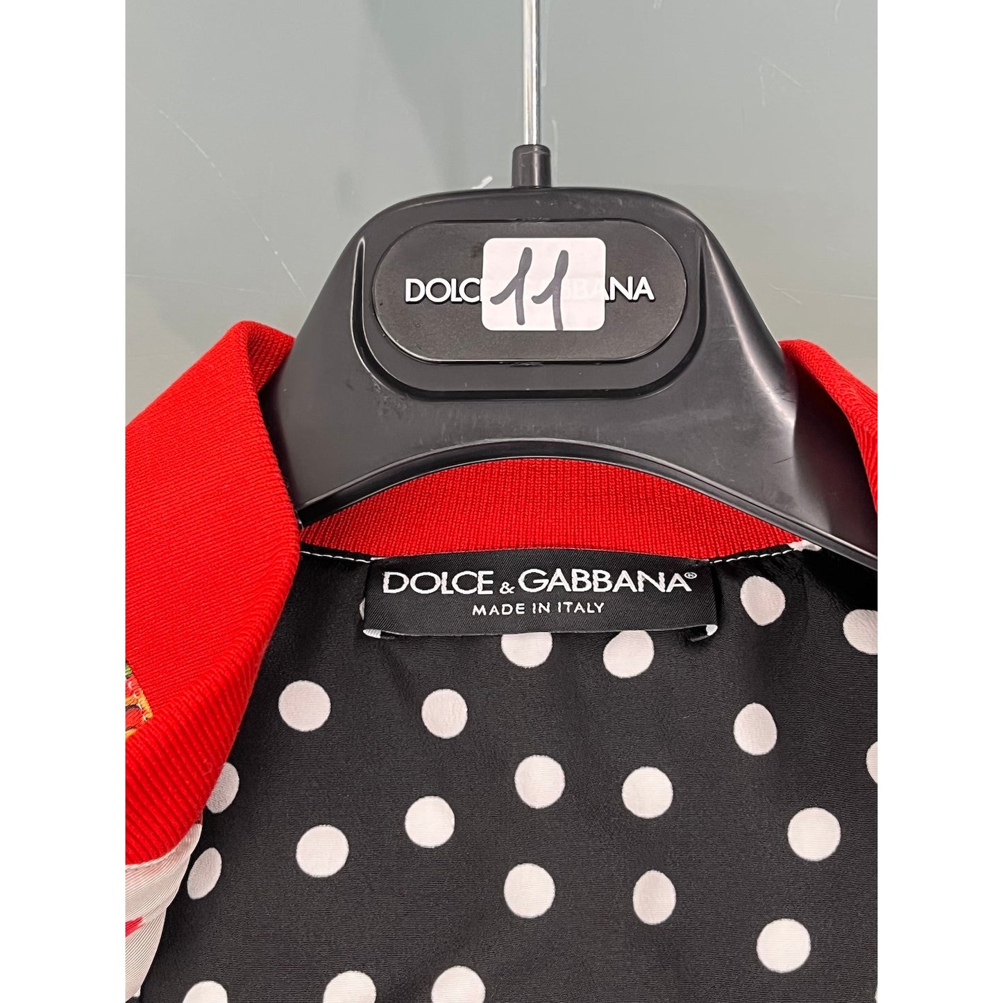 NWT Dolce & Gabbana Cream Red Printed Silk Bomber Jacket Multi IT 38 US XS