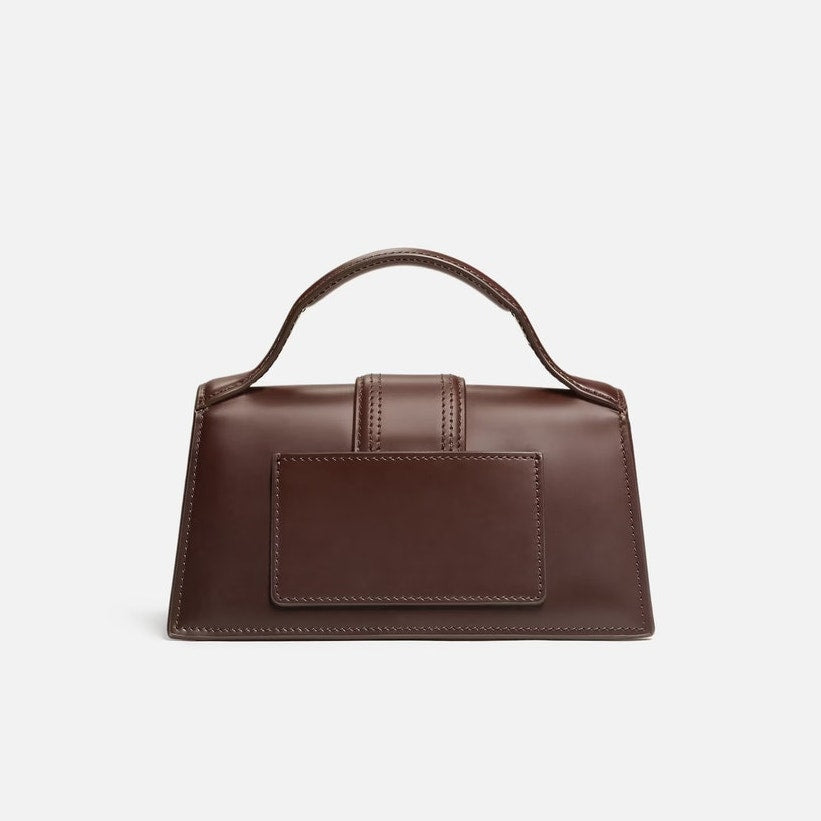 NWT Jacquemus Le Bambino Leather Bag Brown Gold Logo