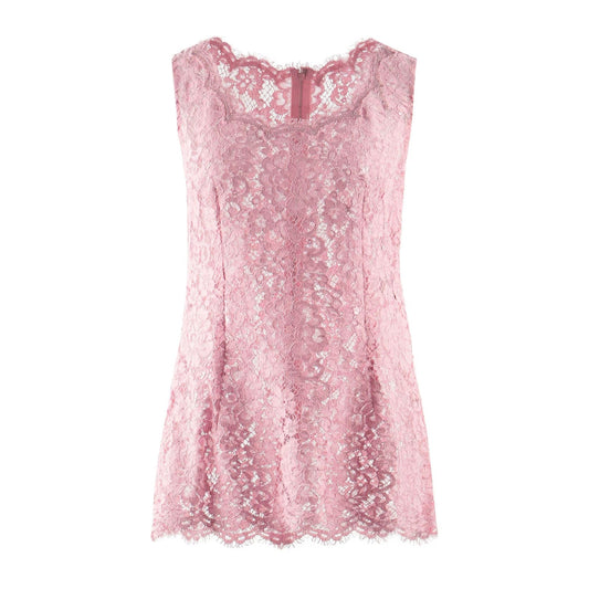 NWT Dolce & Gabbana Pink Lace Sleeveless Tank Top Blouse IT 40 S