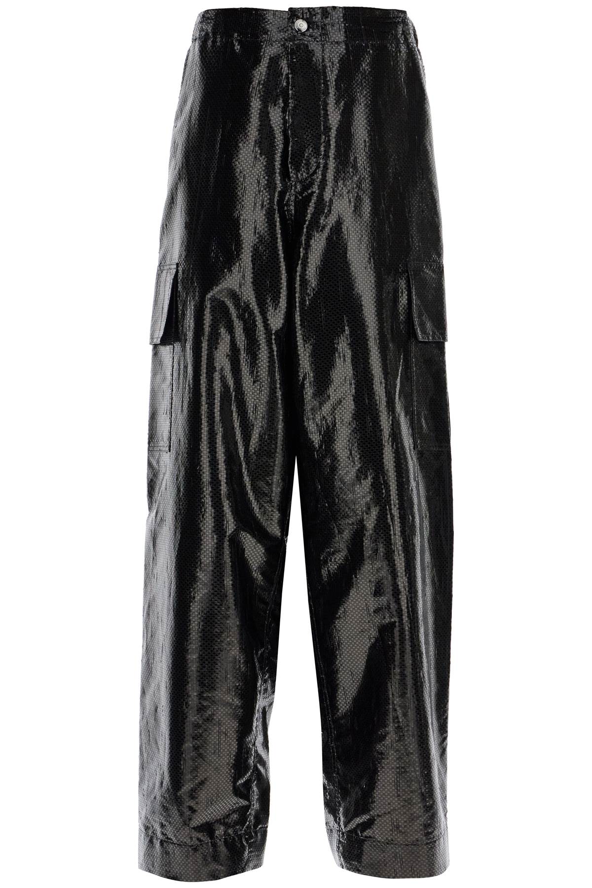 Alexander Mcqueen Cargo Canvas Tarred Trousers In