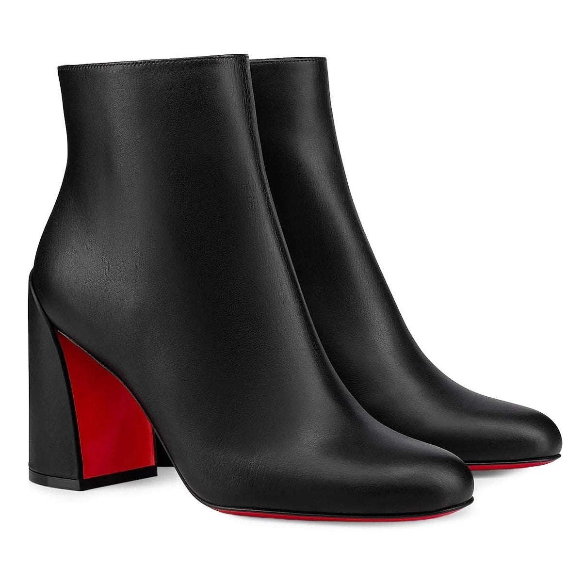 NWT Christian Louboutin Black Jane Booty 85 Calf Leather Ankle Boots 35