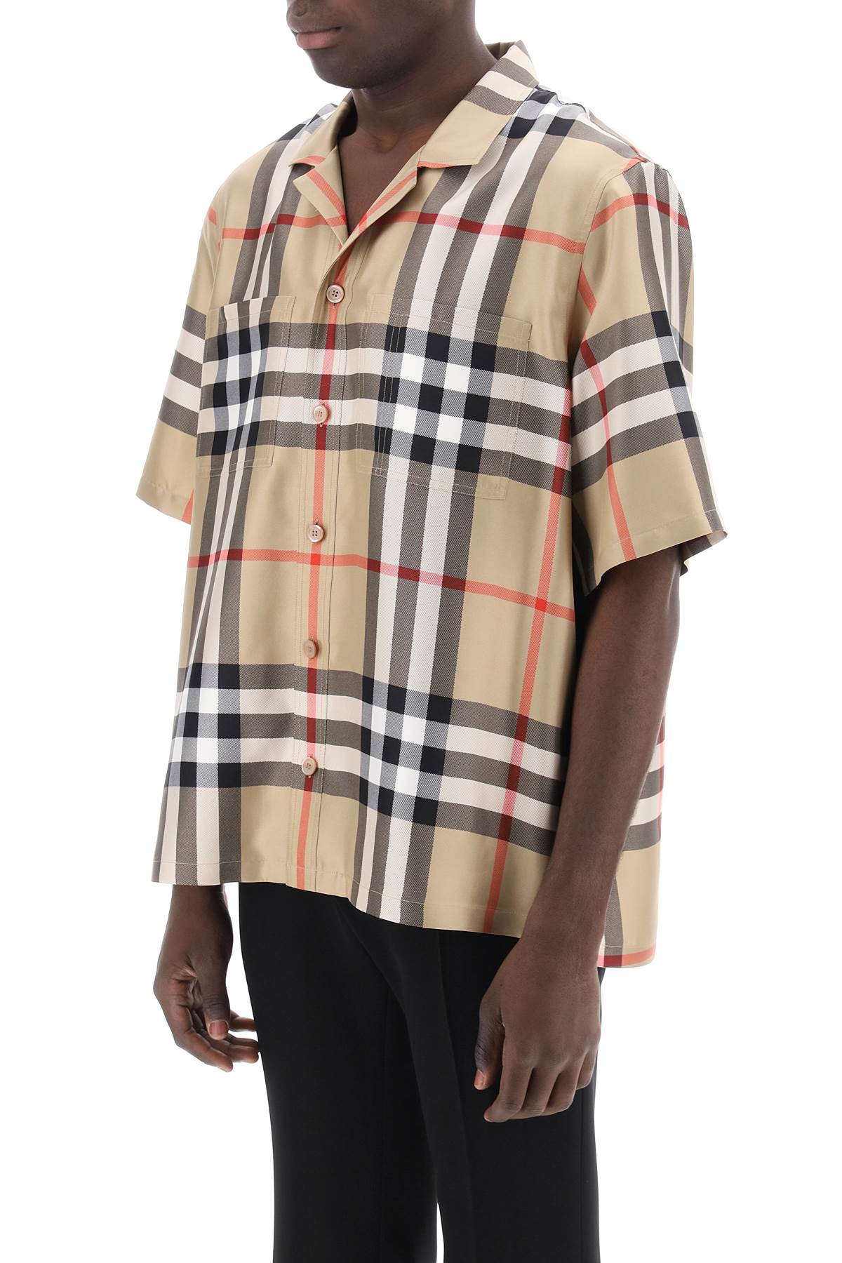 Burberry Bowling Shirt In Tartan Silk