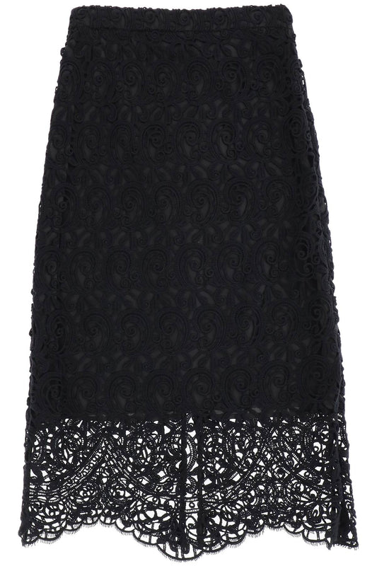 Burberry Macrame Lace Pencil Skirt