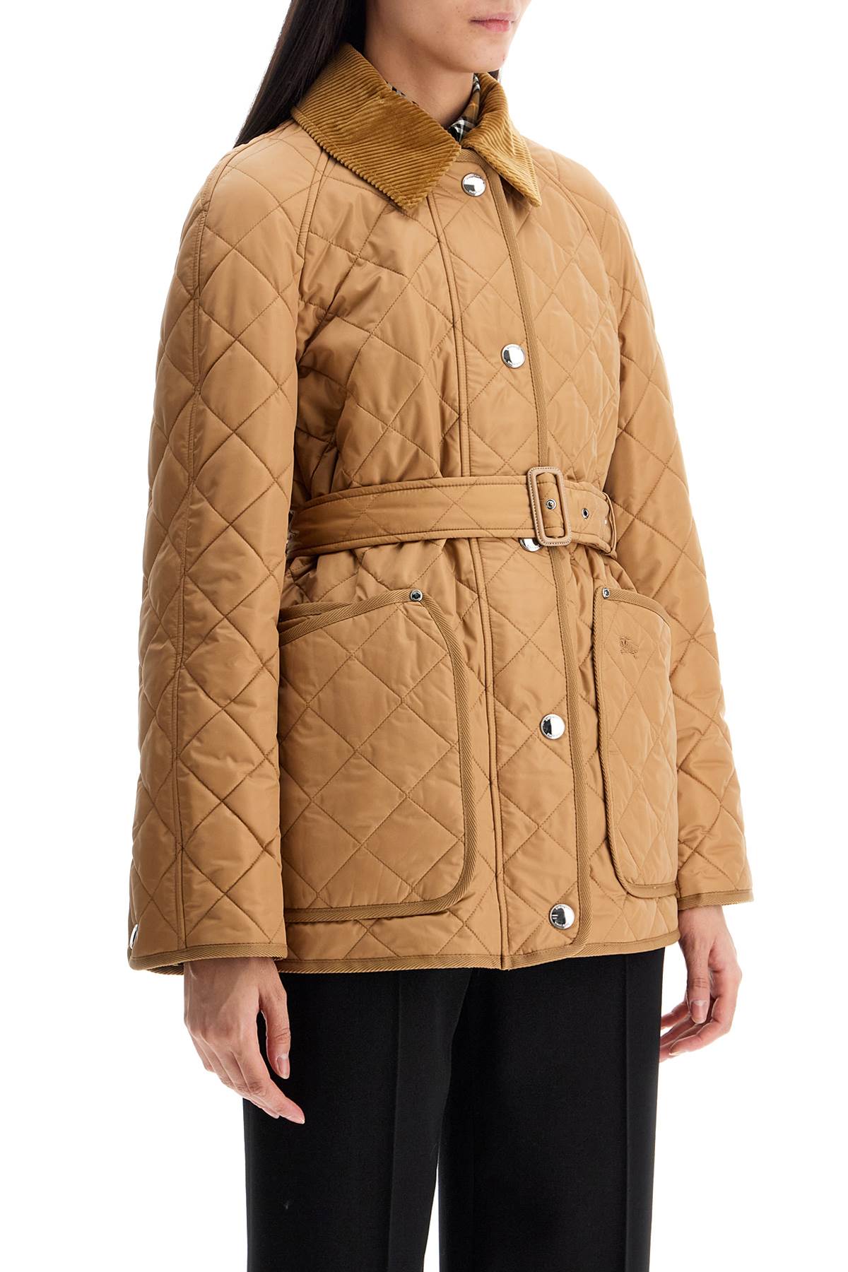 Burberry Quilted Jacket With Belt Pen