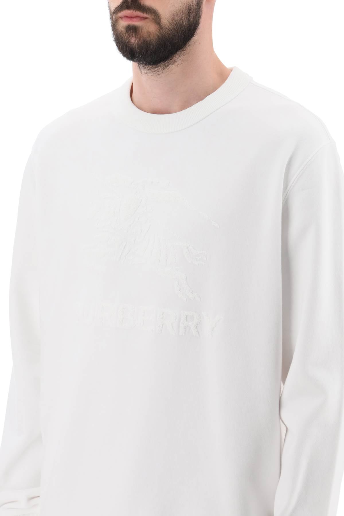 Burberry Rayner Crew-Neck Sweatshirt With Equestrian Knight