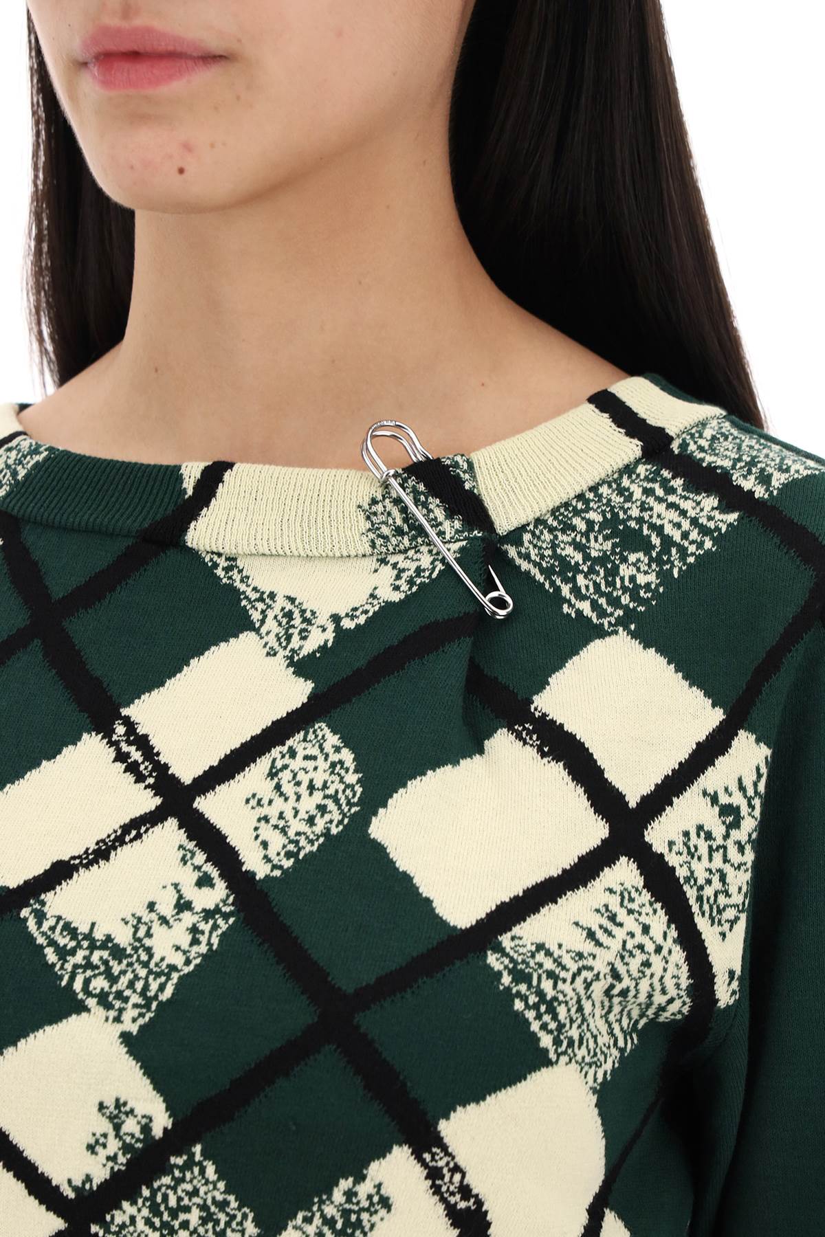 Burberry Cropped Diamond Pattern Pullover