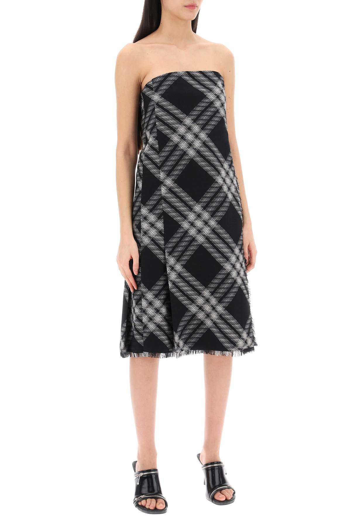 Burberry Midi Dress With Check Pattern