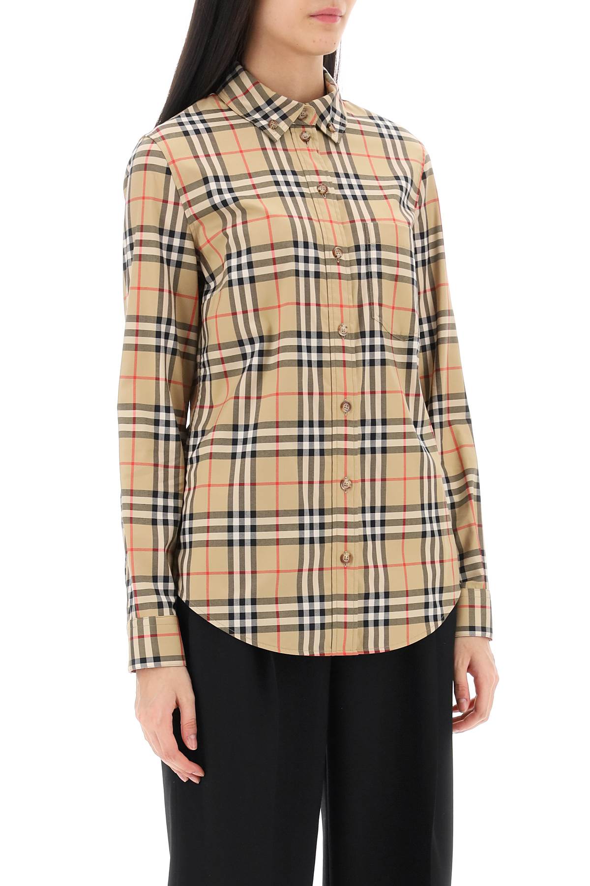 Burberry Lapwing Button-Down Shirt With Vintage Check Pattern