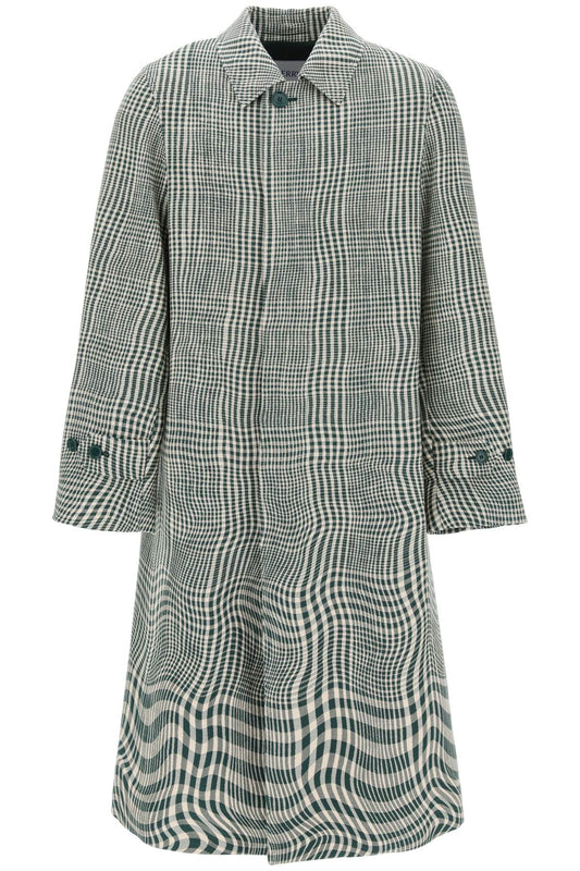 Burberry Houndstooth Car Coat With