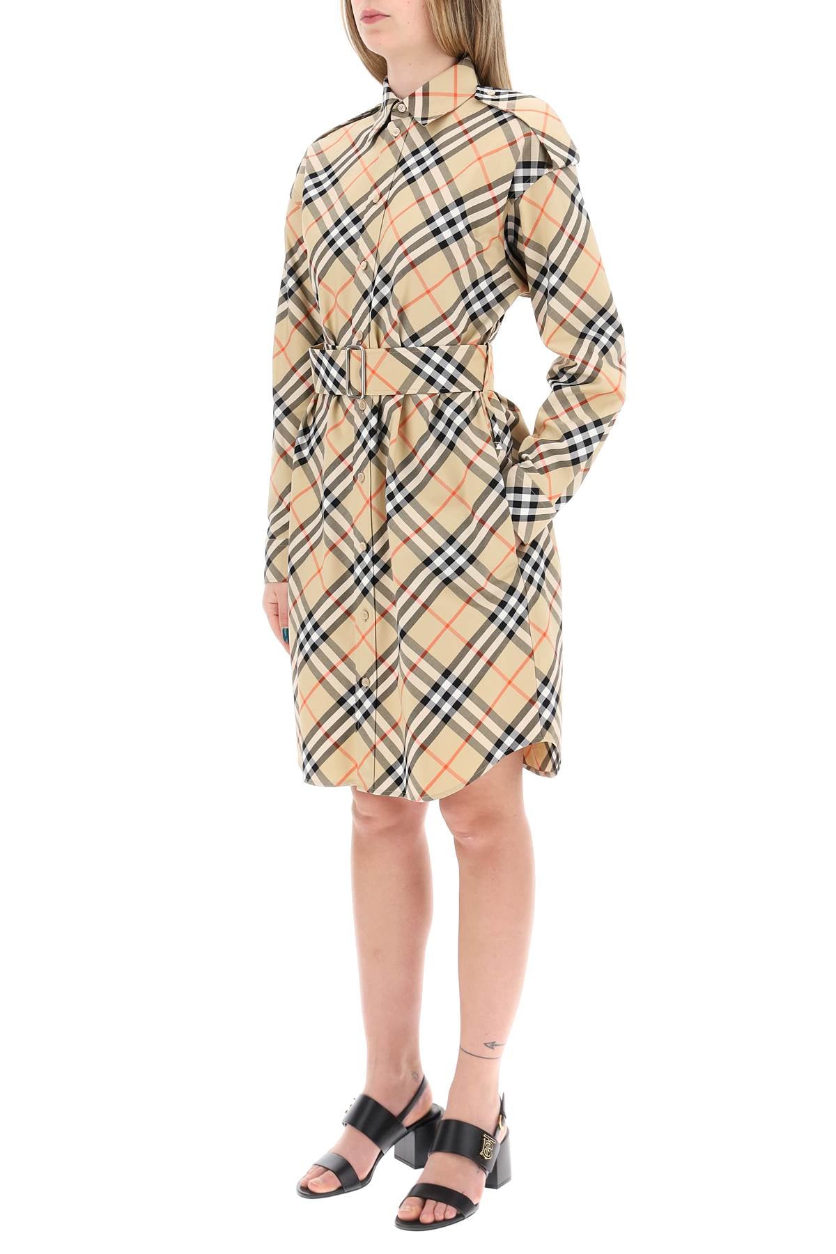 Burberry Ered Cotton Chemisier Dress