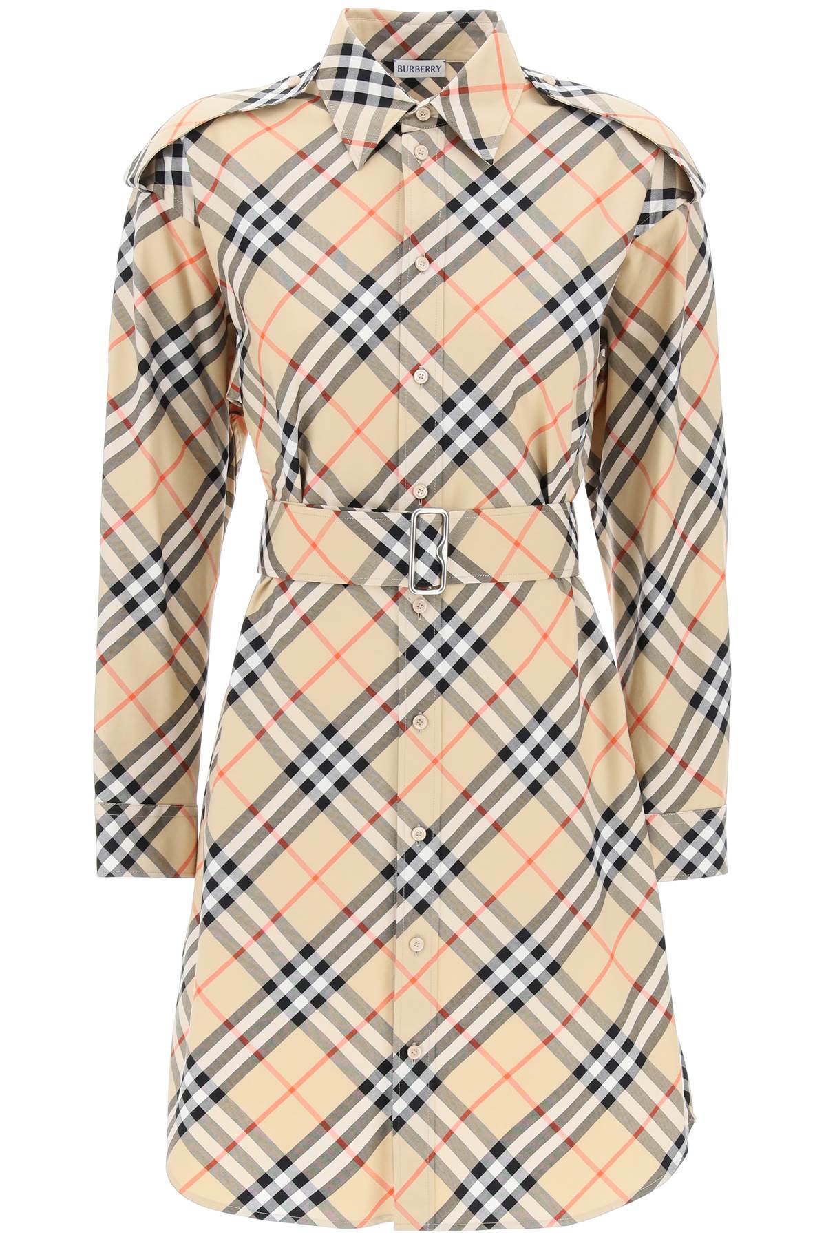 Burberry Ered Cotton Chemisier Dress