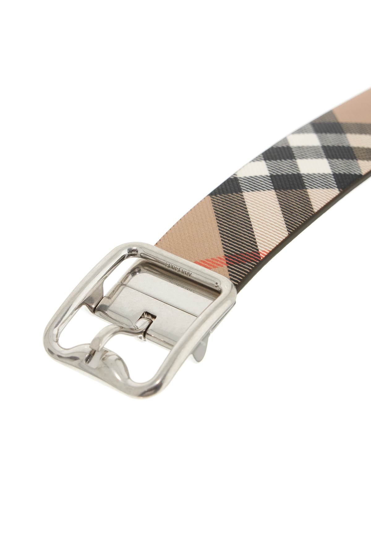 Burberry Reversible B Buckle Check Belt