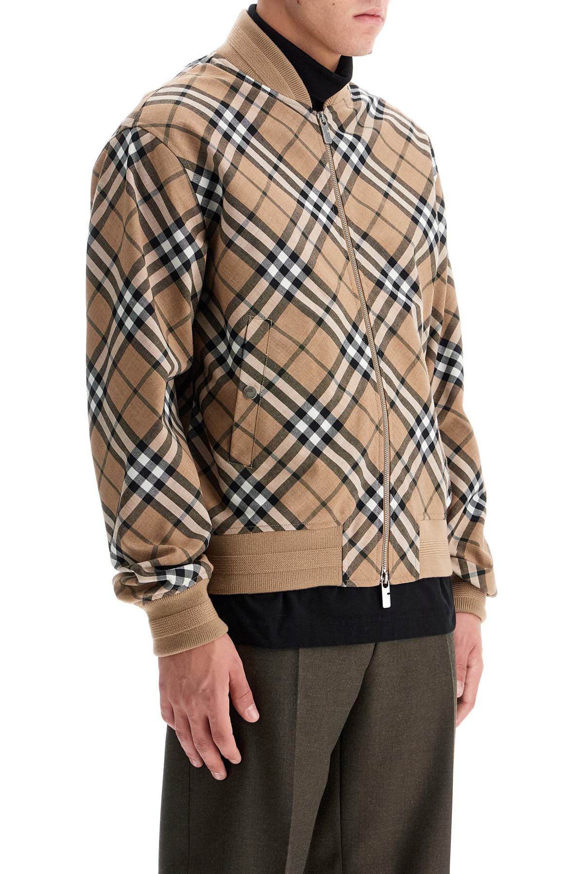 Burberry Ered Harrington Jacket In Wool Blend