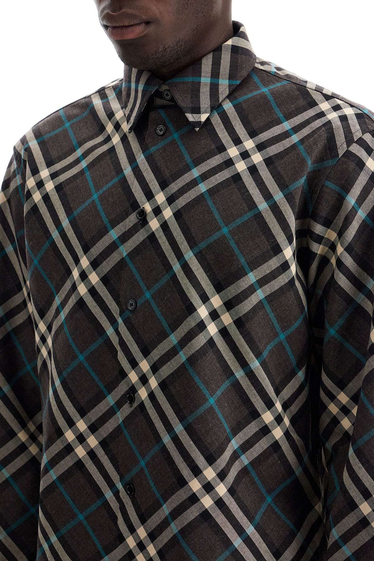 BURBERRY Camicia In Misto Lana Con Motivo Check