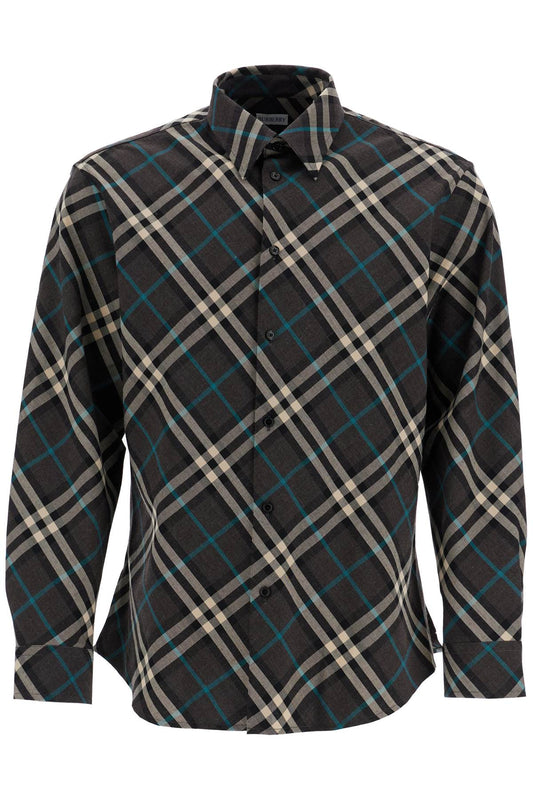 BURBERRY Camicia In Misto Lana Con Motivo Check