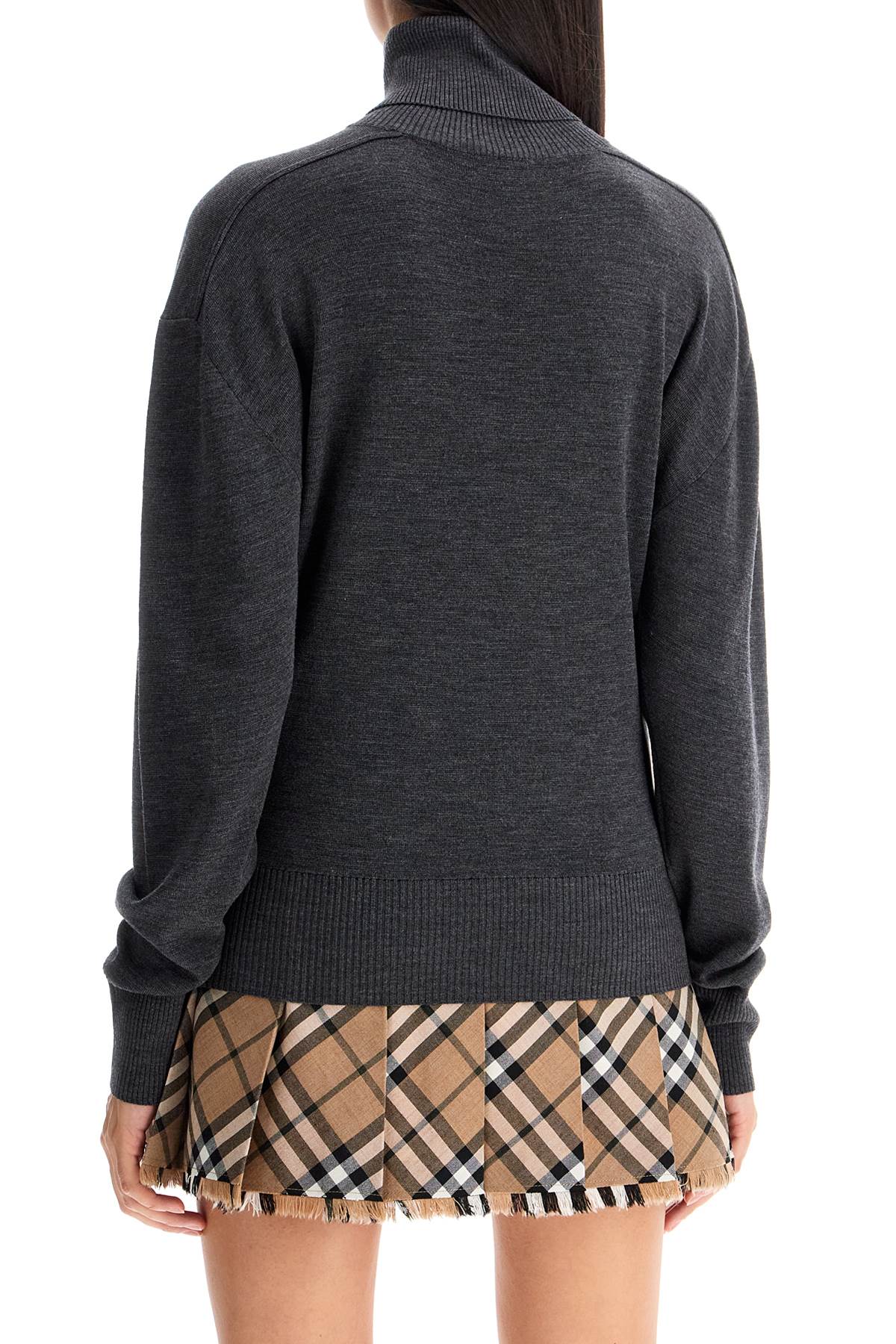 Burberry High-Neck Wool Pullover Sweater