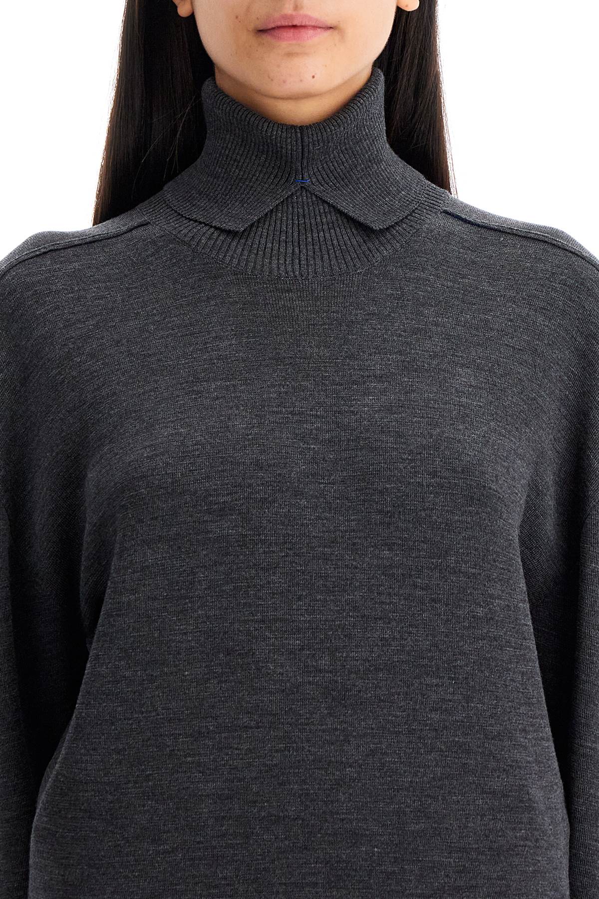 Burberry High-Neck Wool Pullover Sweater